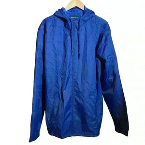 Outdoor Life Men Rain Jacket Water Resistant w/Hood Front Pockets True Blue XXLT